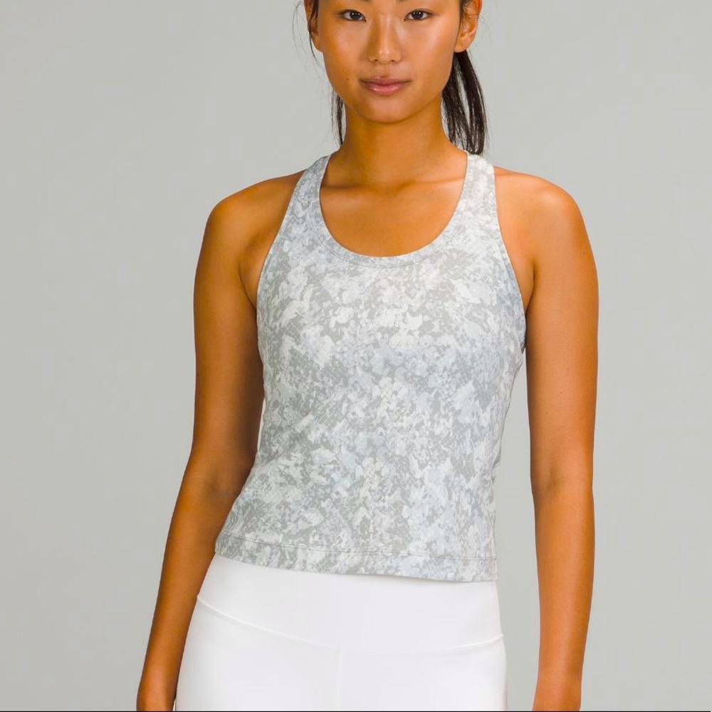 Cool Racerback Short Tank Top Nulu Hideaway Camo Starlight Multi